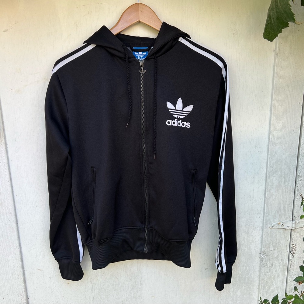 Adidas Black Zip Up Hoodie Size Small